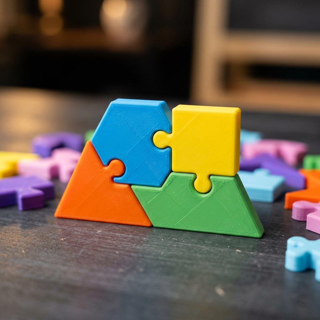 3D Printed Colorful Puzzle Set
